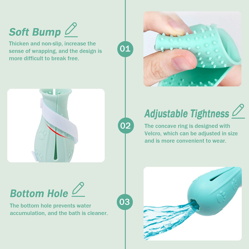 THJX Adjustable Cat Shoes Cat Anti-Scratch Boots Cat Nail Cover Paw Protector Silicone Suitable for Bathing, Grooming, Trimming and Grooming Other Pets (Pack of 4) - PawsPlanet Australia