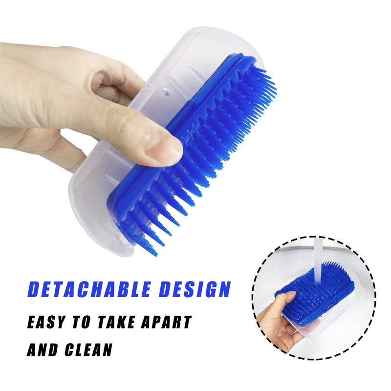 [Australia] - prowithlin Cat Self Groomer, 2 Pack Cat Grooming Brush, Cat Face Scratcher, Wall Corner Groomers Soft Grooming Brush Cat Massage Combs for Short Long Fur Cats, Softer Massager Toy for Kitten Puppy Blue 