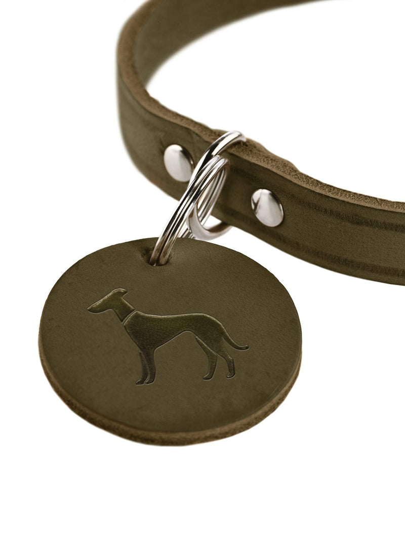 HUNTER Collar Aalborg, 32 67293 Soft genuine cow leather, olive - PawsPlanet Australia