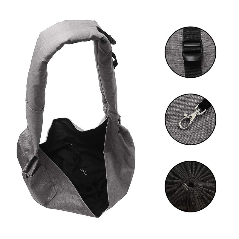 [Australia] - KINMBRA pet Sling Carrier for Dog cat up to 18 pounds Waterproof Tote Papoose Adjustable Padded Shoulder Strap with 3 Pockets for Outdoor Indoor Activity Weekend Travel Grey 