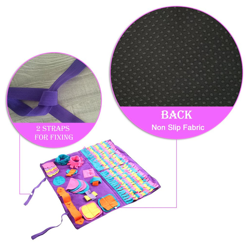 [Australia] - vocheer Dog Snuffle Mat for Small Large Dogs, Machine Washable Training Mats Pet, Activity Mat for Foraging Skill, Stress Release Purple 