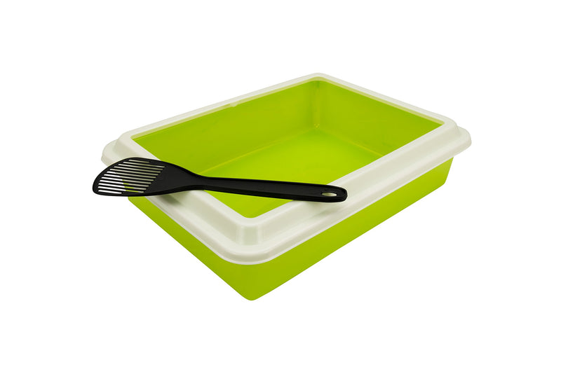 Agrobiothers Cat Litter Tray with Rim and Scoop 44x34x11 cm 44 x 34 x 11 cm - PawsPlanet Australia