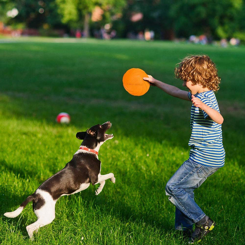 2 Pieces Dog Flying Disc Dog Frisbee Toys Dogs Training Frisbee Pet Flying Saucer Rubber Dog Flying Disks Dog Toy for Outdoor Interactive Dog Training Throwing Catching-Green Orange ø 15 cm - PawsPlanet Australia