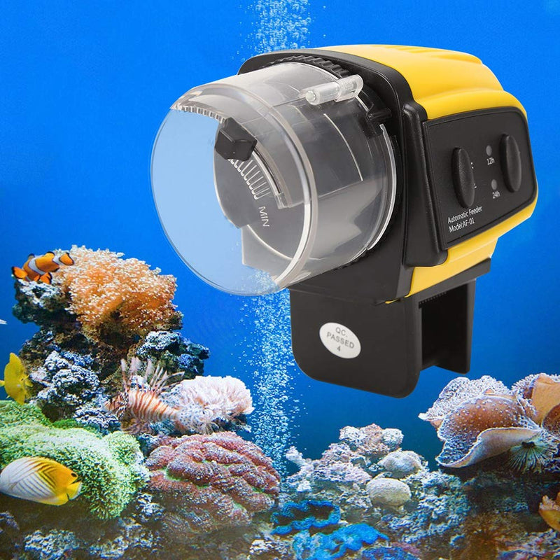 [Australia] - AYNEFY Food Feeder for Fish, Digital Electrical Automatic Food Time Setting Feeder for Fish Tank Plastic 