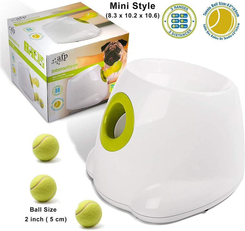 ALL FOR PAWS Interactive Dog Toy Automatic Ball Launcher, Tennis Ball Throwing Machine For Small and Medium Size Dogs, 3 Balls Included, Mini Version Hyper Fetch Mini--NEW - PawsPlanet Australia