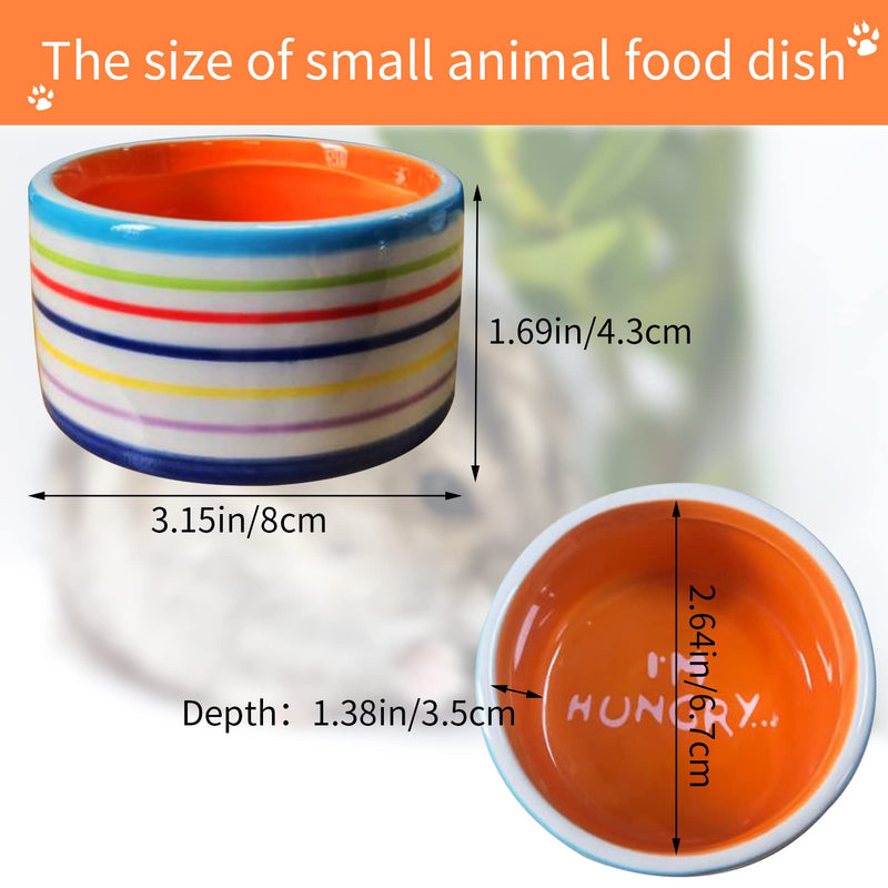 Tfwadmx Hamster Food Bowl Ceramic Water Bowl Small Animal Feeding Bowl Food Dish for Guinea Pig Rodent Gerbil Syrian Hedgehog 2 PCS - PawsPlanet Australia