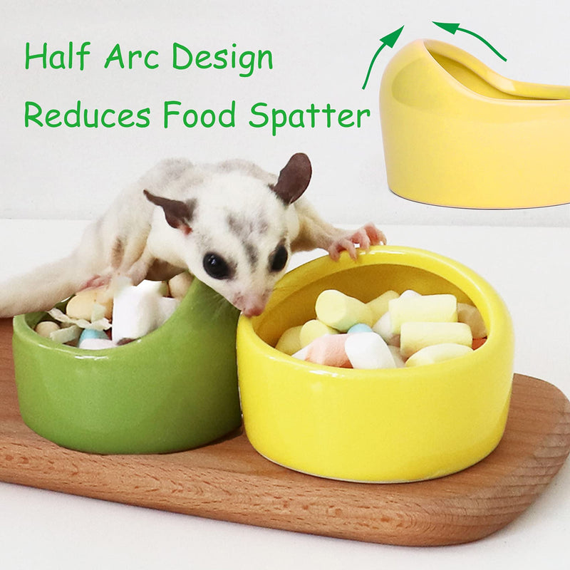 JSLZF Hamster Bowl Hamster Food Dish Ceramic Small Animal Bowl Prevent Knocking Over, Food Splashing and Chewing Feeding Dish for Gerbil Chinchilla Rat Ferret Hedgehog (3 PCS) 3x1.9in - PawsPlanet Australia