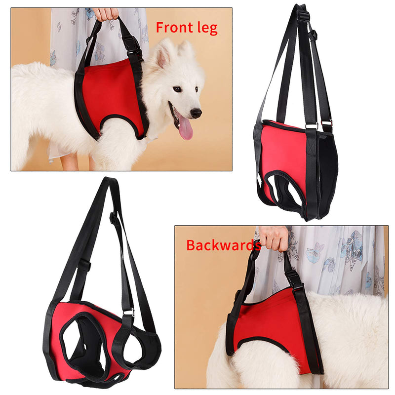 KUIDAMOSDog Adjustable Support Harness,Red Front Leg, Rear Leg,Support Lifting Aid Assist Sling,Shock Absorption,for Elderly or Injured Dogs(Red Front leg size:L)… - PawsPlanet Australia