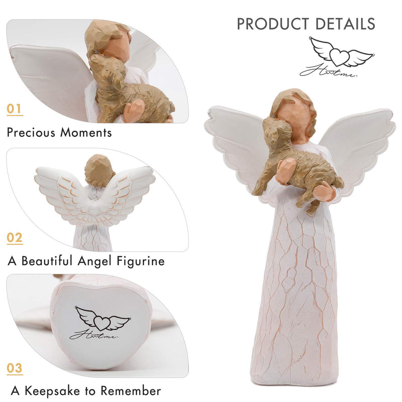 MEJORMEN 4.9inch Angel Figurine of Friendship,Dog Memorials,Pet Loss Gifts,Passed Away Dog Gifts,Remembrance Gifts for Grieving Pet Owners,Hand Carved Praying Angel Sculpture 4.9inch Tall - PawsPlanet Australia