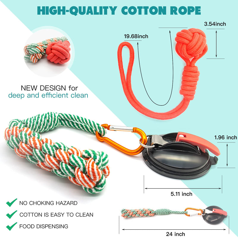 Suction Cup Dog Toy Rope, Upgraded Dog Chew Toy for Aggressive Chewers with 200lb Suction Power, Multifunctional Breed Teeth Clean Tug of War Dog Toys for Small Medium Large Dog, Bonus Floor Stickers - PawsPlanet Australia