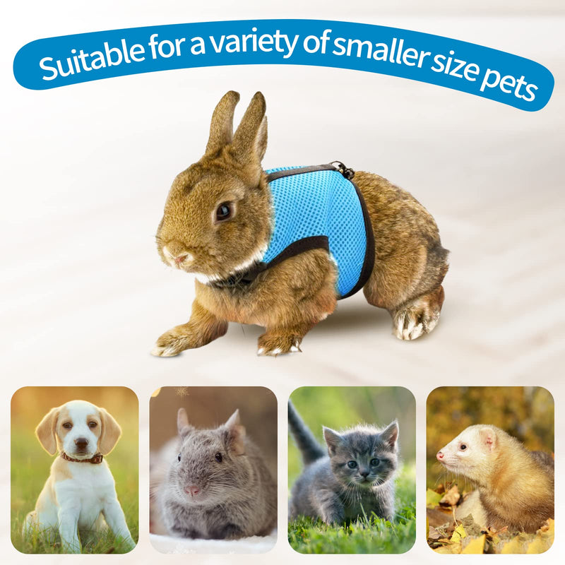 Adjustable Soft Rabbit Harness Mesh Rabbit Harness Rabbit Small Animals Harness Elastic Towline Buckle Breathable Mesh Vest Small Animals Kitten Pet Rabbit Walking (M) - PawsPlanet Australia