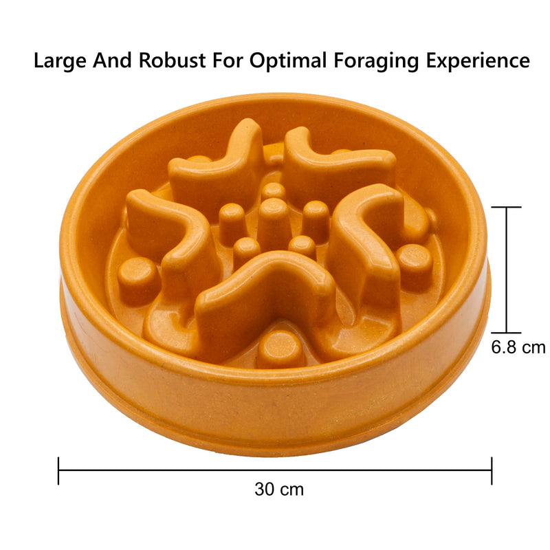 Simply Pets Online Slow Feeder Dog Bowl - Developed by UK Vets - Eco Friendly Bamboo - Large Size - Dog Puzzle Feeder Terracotta / Orange - PawsPlanet Australia