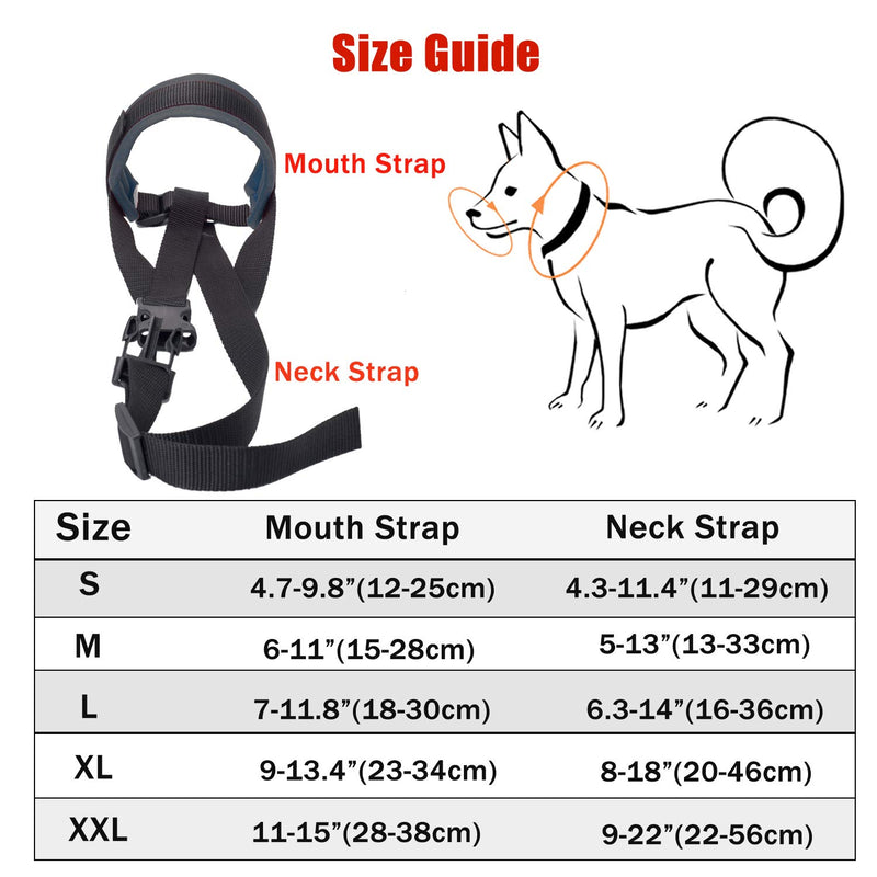 [Australia] - Lepark Dog Muzzle with Fabric for Small, Medium and Large Dogs, Anti Biting, Chewing, Adjustable Neck, Breathable Black 