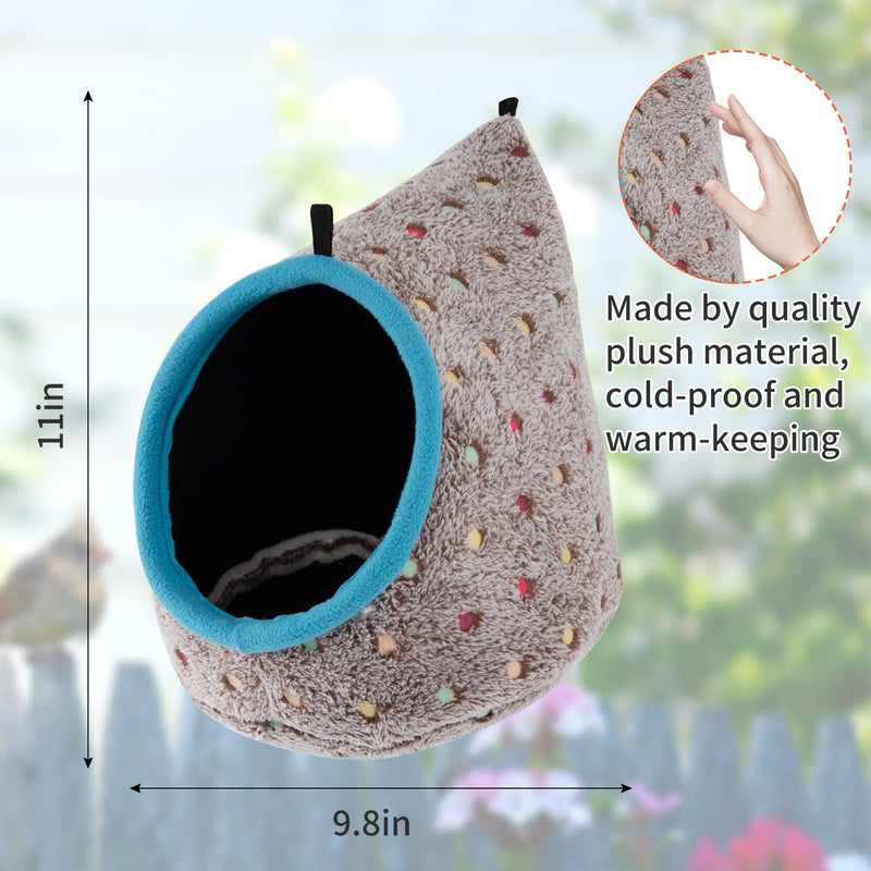 Bird Parrot Nest Hammock with Double Hooks- Winter Warm Bird Bed with Fixable Opening to Keep Shape- Plush Snuggle Parrot House for Medium Large Bird Young Macaws African Grey Cockatoos Amazon Parrot - PawsPlanet Australia