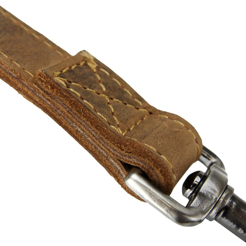Greenburry leather leash 200cm adjustable dog leash vintage antique brown - PawsPlanet Australia