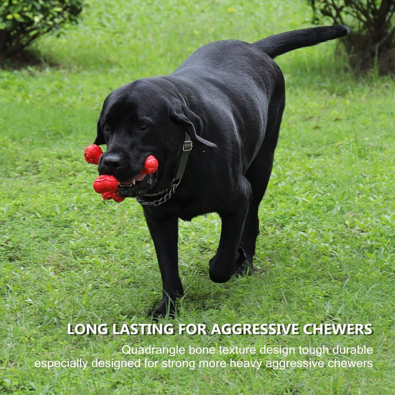 [Australia] - CVALIN Dog Chew Toys for Aggressive Chewers Dog Bones Teeth Cleaning Teething Toy, Dog Toys Chewers Indestructible，Durable Natural Rubber Food Grade Chew Toys for Medium and Large Dogs 