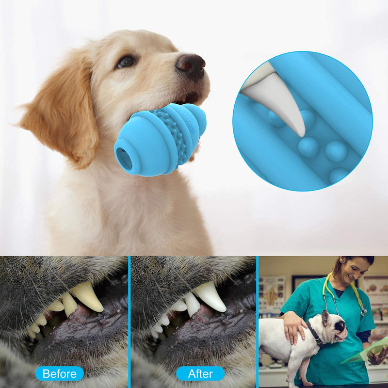 2021 BIIOONES Boredom Busters for Dogs Chew Toys - Non-Toxic Natural Rubber Dispensing Treat Toy for Medium/Large/Small Dogs, Teeth Cleaning (Milk Flavored) - PawsPlanet Australia