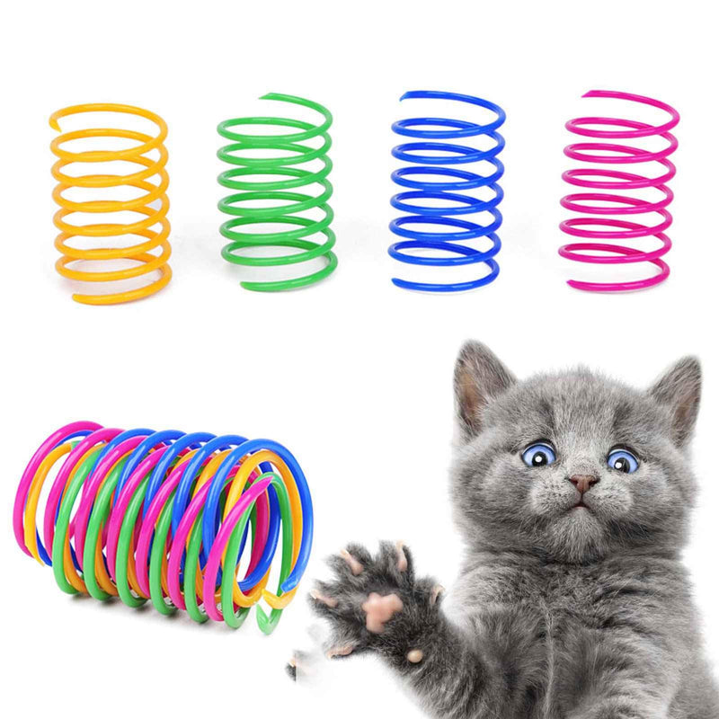 Cat Springs Toy Coil Indoor Soft Colourful Spiral Plastic Wide Pet Jouet Pour Chats - PawsPlanet Australia