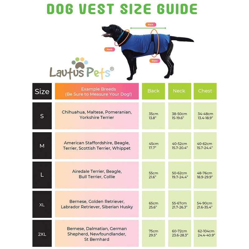 Lautus Pets Small Dog Cooling Vest - Lightweight Dog Cooling Jacket for small dogs. (e.g. Maltese, Pomeranian) S - Small 35cm Blue - PawsPlanet Australia