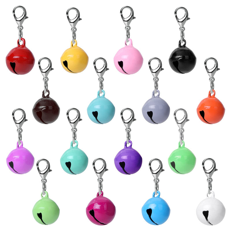 Molain 16Pcs Cat Dog Collar Bells, Jingle Bell for Cat Collar Dog Collar Charms Colourful Small Bells with Clasps Pet Collar Accessories Festival Party DIY Decoration - PawsPlanet Australia