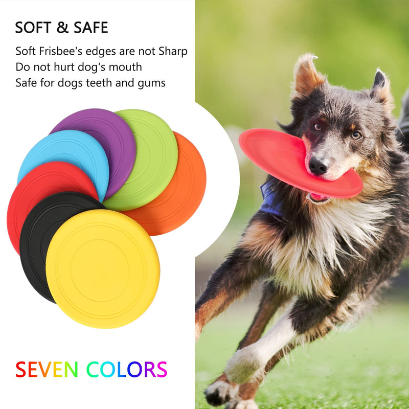 Tipatyard 7 Pack Silicone Dog Flying Disc Puppy Flyer Toy for Small Medium Dogs Puppy Toys(New) - PawsPlanet Australia