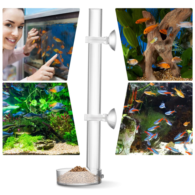 cobee Acrylic Shrimp Feeder, Transparent Durable Aquarium Fish Shrimp Feeder, Assembled Shrimp Feeding Tube Feeding Dish Tray, Feeding Tube Set for Shrimp Food - 20cm Tube and 6.5cm Feeding Bowl - PawsPlanet Australia