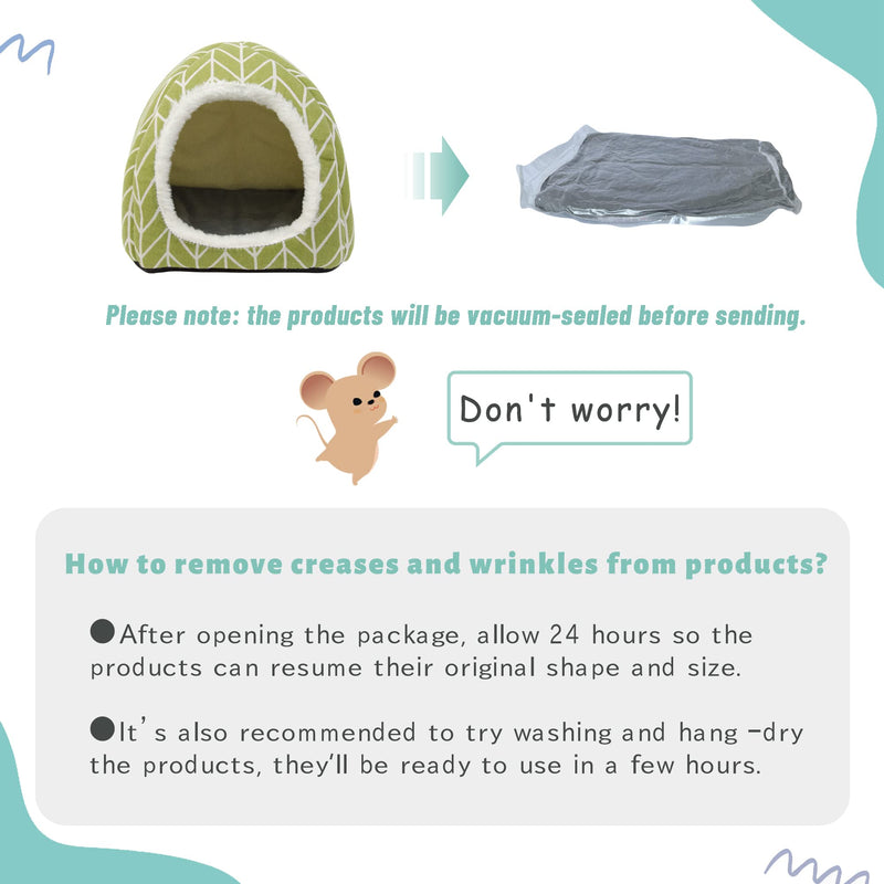 Tierecare Guinea Pig Hideout Hamster Bed Rabbit House Cave Accessories Cozy Hide-Out for Bunny Hedgehog Ferret Chinchilla&Other Small Animals Green - PawsPlanet Australia