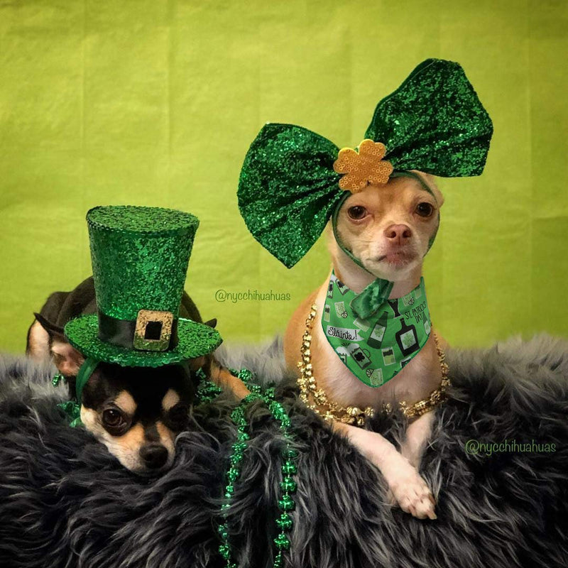 [Australia] - BoomBone St Patricks Day Dog Bandana 3 Pack - Triangle Bibs Pet Scarf for Small to Large Dogs and Cat L 