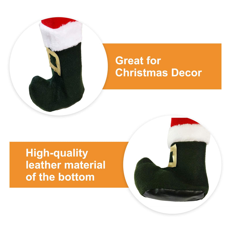 Morobor 8PCS Christmas Santa Chair Socks, Green Santa Claus Table Foot, Covers for Christmas Party Dinner Decorations Over The Chair and Table Legs. - PawsPlanet Australia