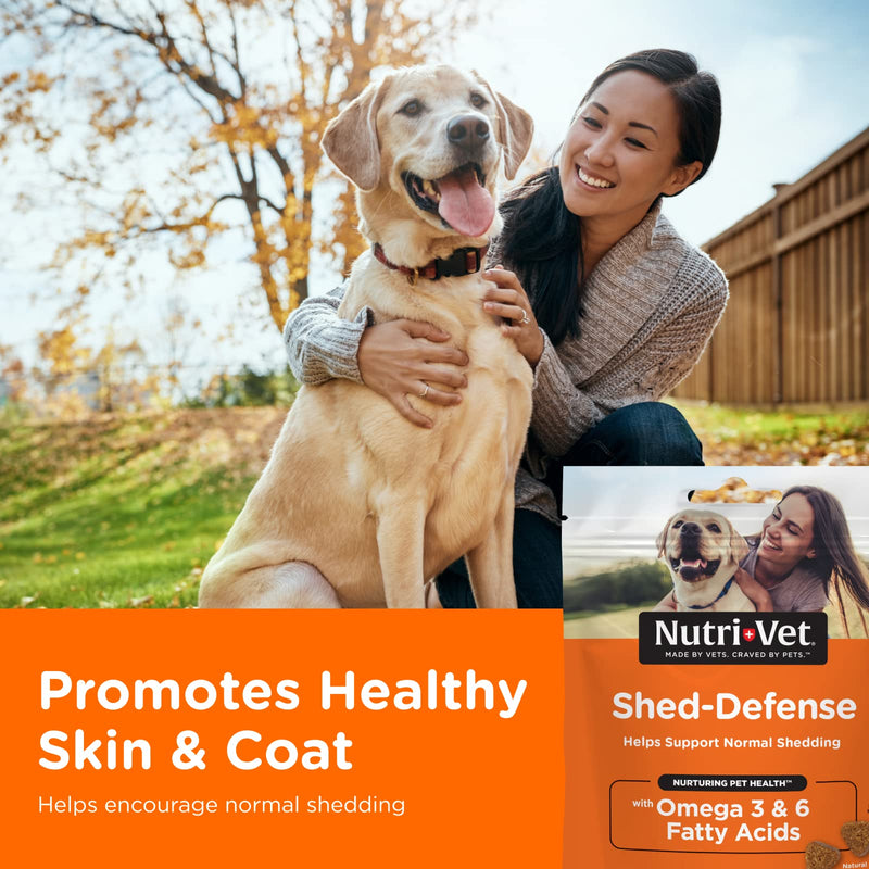 Nutri-Vet Shed Defense Soft Chews for Dogs | Supports Normal Shedding and Healthy Coat | 60 Soft Chews - PawsPlanet Australia