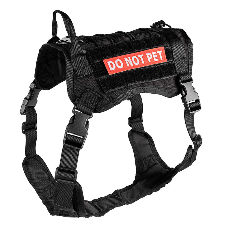 [Australia] - IronSeals AQ Bundle 4 PCS Reflective Removable Patch for Dog Vest Harness Service Dog in Training/Do Not Pet/Emotional Support Large 