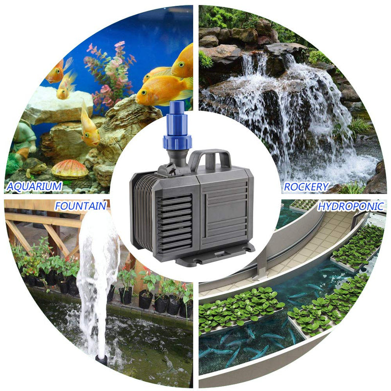 FREESEA Aquarium Submersible Fountain Pump: 740 - 1340GPH Ultra Quiet Water Pump for Pond | Fish Tank | Pool | Garden Waterfall | Sump | Hydroponic 740 GPH 40W - PawsPlanet Australia