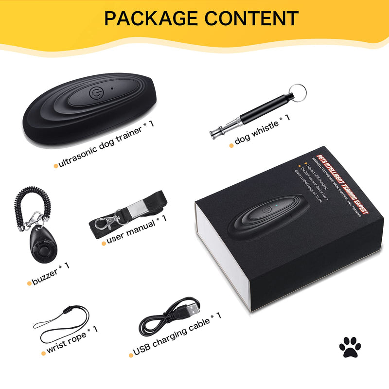 Weewooday 3 Pieces Dog Barking Deterrent Devices Rechargeable Ultrasonic Dog Bark Deterrent Dog Stop Barking Control Devices Training Tool with Dog Whistles and Dog Clicker for Pet Training Outdoor - PawsPlanet Australia