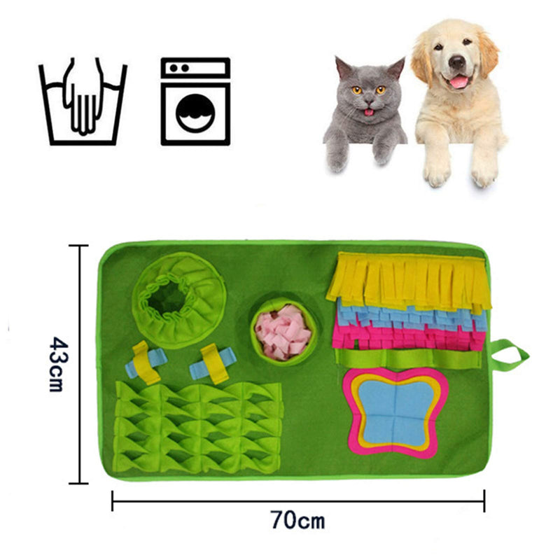 NEREIDS NET Puppy Snuffle Mat, Stress Relief Feeding Cushion Dog Feeding Mat, Puppy Training Pad Puzzle Toy Interactive Game Encourages Natural Foraging Skills for Outdoor Indoor Multi - PawsPlanet Australia