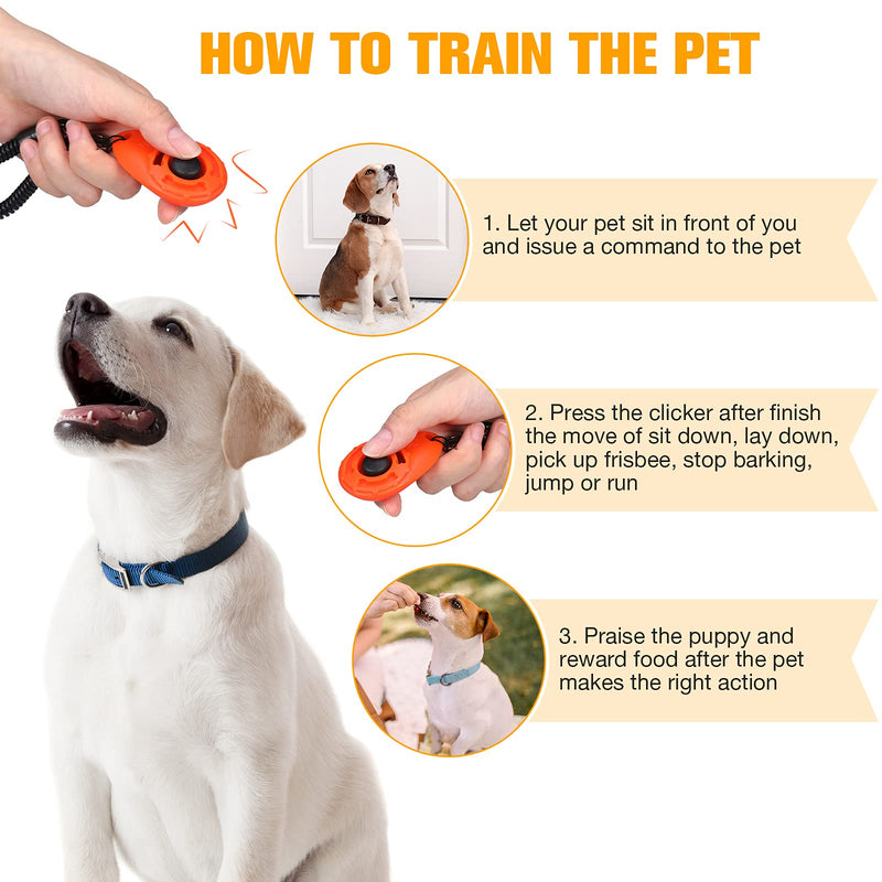 Sumind 10 Pieces Dog Training Clickers with Wrist Lanyard Pet Training Clicker Dog Behavior Training Tool with Big Button for Pet Training Dogs Cats Birds Horses - PawsPlanet Australia