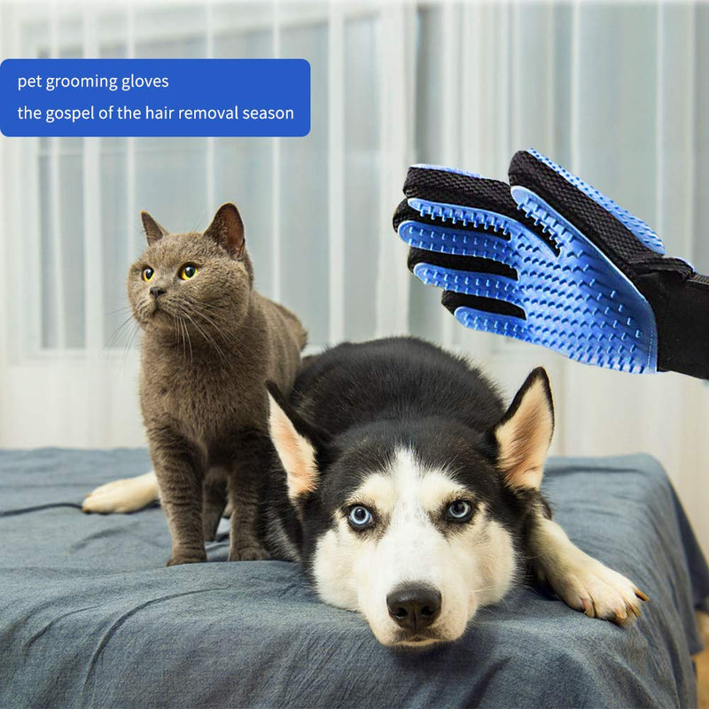 A pair of double-sided dog hair removal cat hair removal gloves silicone pet bathing beauty massage cleaning gloves - PawsPlanet Australia