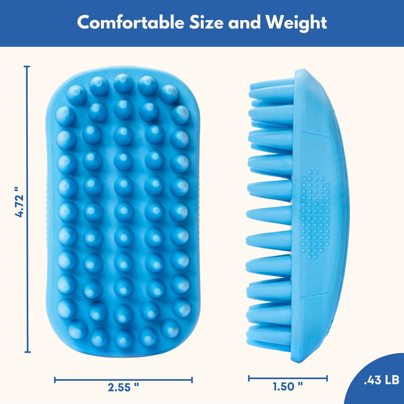 Freshly Bailey Rubber Dog Bath Brush - Silicone Pet Wash & Massage Brush - Perfect for Bathing, Massaging, & Deshedding - Use Wet or Dry, De-shed or Use it to Lather Shampoo For Deeper Clean - Loved by Dogs & Pet Parents - PawsPlanet Australia