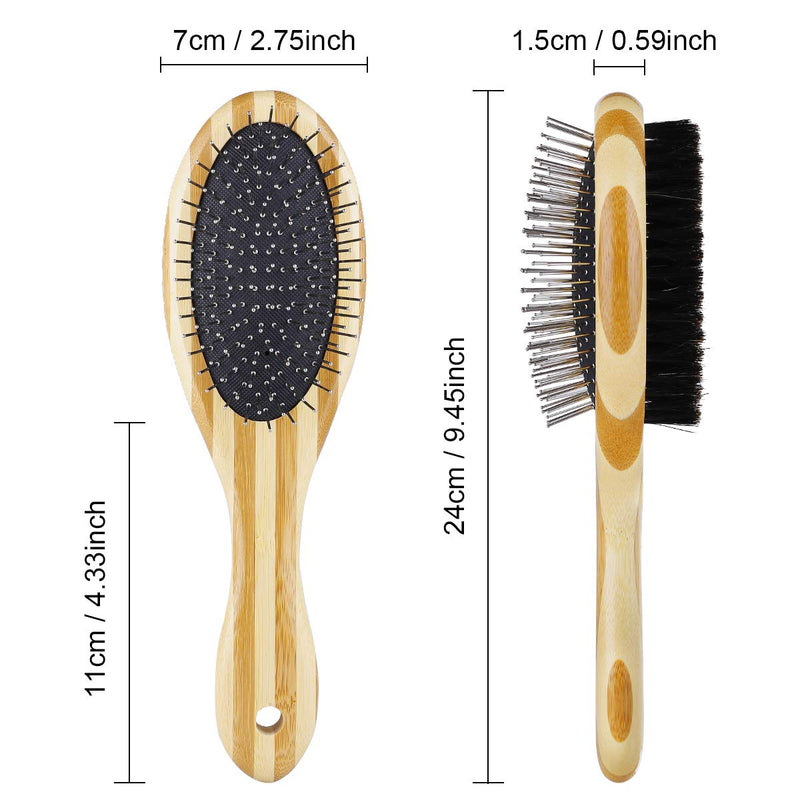 MELLIEX Double Sided Pet Grooming Brush, 2 in 1 Dog Brush Comb and Massage Brush Dog Grooming Tools for Dogs & Cats with Long or Short Hair - PawsPlanet Australia