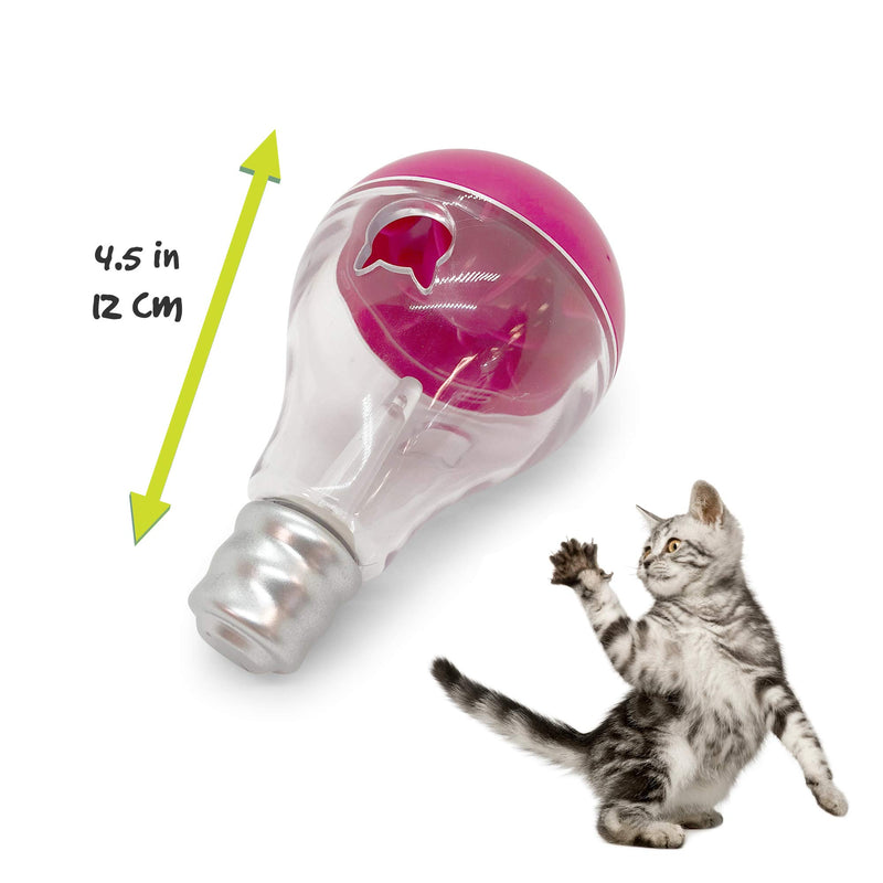 [Australia] - Pet Craft Supply Batty Bulb Treat Dispenser Slow Feeder Interactive Pet IQ Training Chasing Exercise Mental Stimulation Boredom Relief Tumbler Food Ball Weight Control Cat Toy with Light 