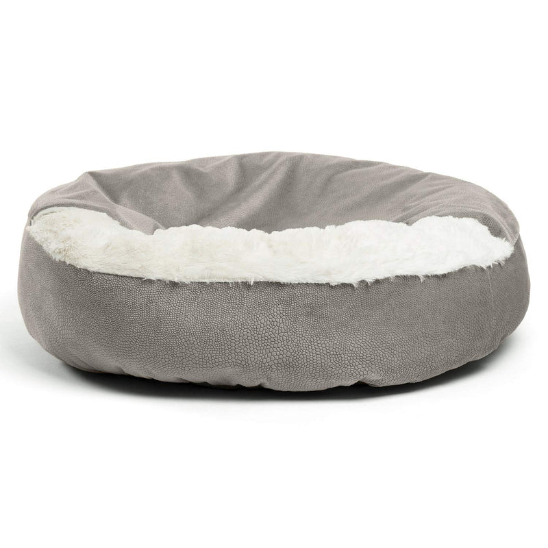 [Australia] - Best Friends by Sheri Cozy Cuddler, – Luxury Dog and Cat Bed with Blanket for Warmth and Security - Offers Head, Neck and Joint Support - Machine Washable, Water-Resistant Bottom - For Small Pets Up to 25lbs, Medium Pets Up to 35lbs Grey Ilan Standard 