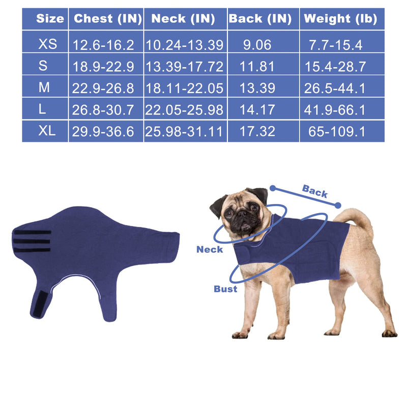 Dog Anxiety Jacket, Dog Anxiety Calming Vest Wrap for Thunderstorm, Fireworks, Vet Visit, Travel and Separation, Suitable for Small Medium Large Dogs X-Small Blue - PawsPlanet Australia