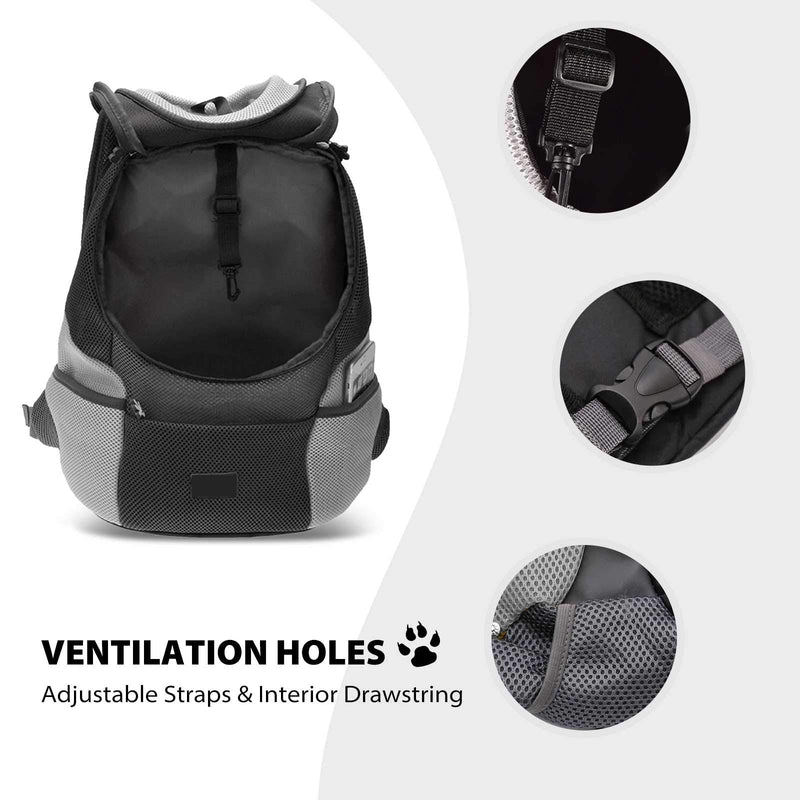 PETCUTE Pet Carrier Backpack Dog Travel Backpack Pet Carrying bag for Small Dogs cats Head Out Design Airline Approved for Bike Hiking Black M - PawsPlanet Australia