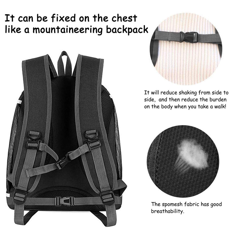 Sisenny Cat Dog Carrier Backpack for Small/Medium Cats and Dogs Pet Bag for Traveling Hiking Camping Outdoor Use, Black - PawsPlanet Australia