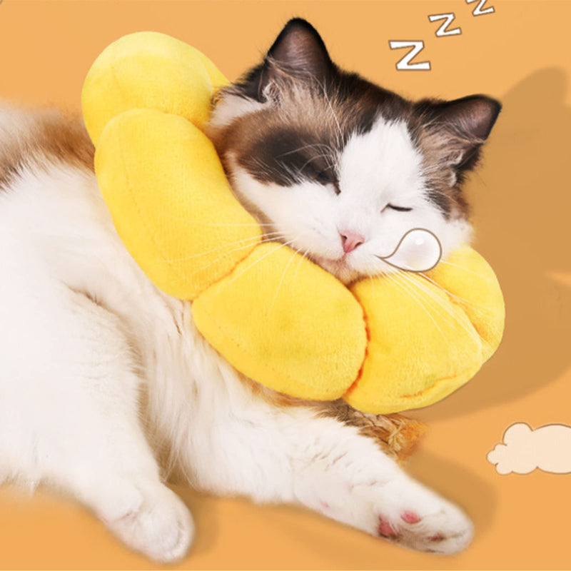 XSQD Neck Collar Cat Collar Soft Cat Protective Collar Anti Bite Safety Adjustable Protective Collar, Recovery After Surgery or Wound, Pets Small Dogs Kittens (M) Yellow M - PawsPlanet Australia