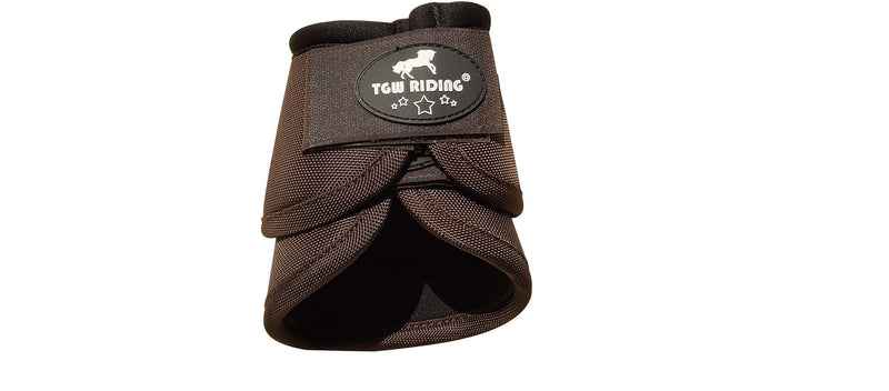 TGW RIDING 2520D Horse Bell Boots No-Turn Horse Bell Boots, Equine Ballistic Hoof Overreach Bell Boot, Pair Brown Large - PawsPlanet Australia