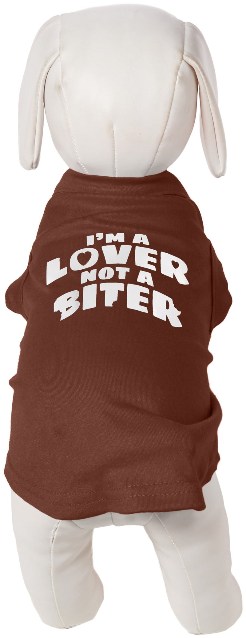 Mirage Pet Products 10-Inch I'm a Lover Not a Biter Screen Printed Dog Shirts, Small, Brown - PawsPlanet Australia