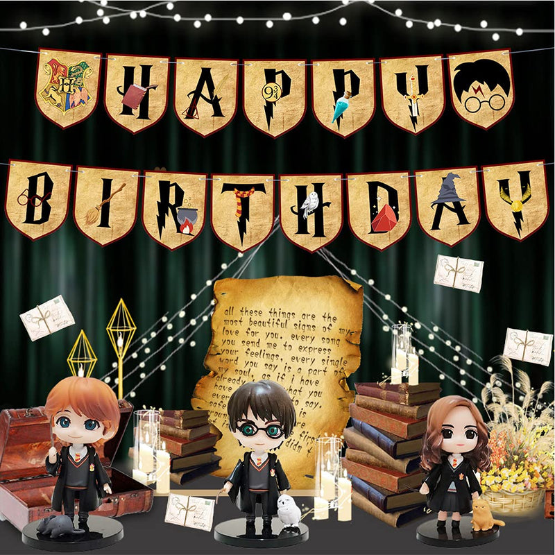 Potter Mini Figures, 3PCS Magician Cake Toppers Cake Decoration, Mini Characters Figure for Kids Birthday Baby Shower Party Decoration - PawsPlanet Australia