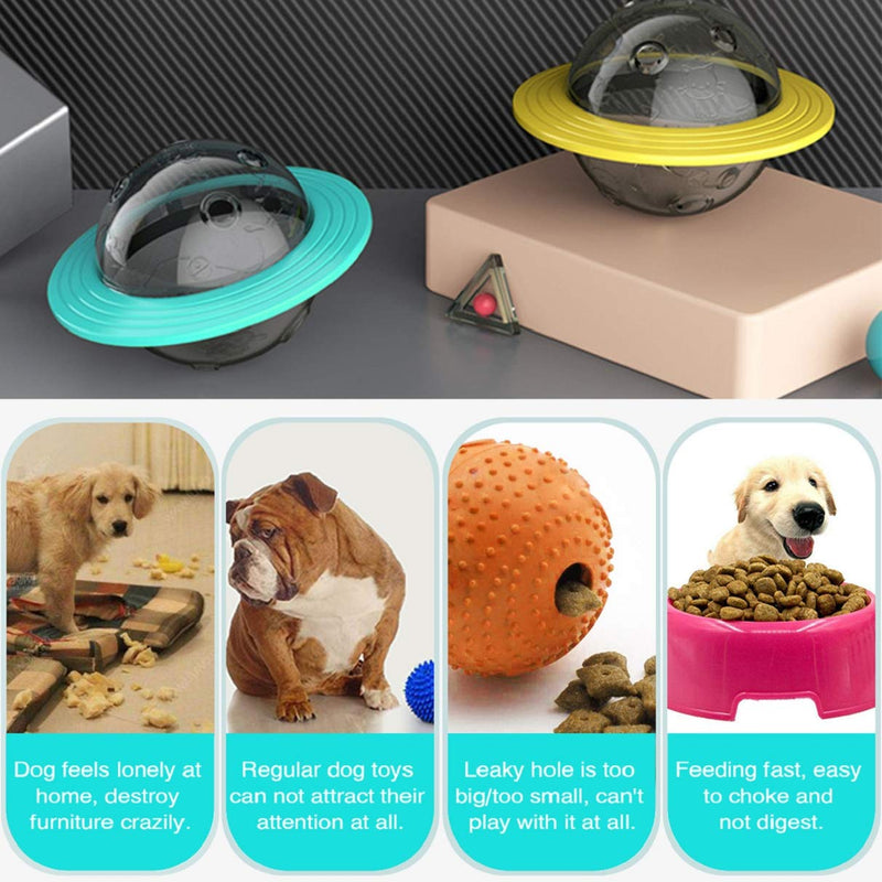 crazy bean Pets Treat Ball Pets Food Dispenser Pets Toys Flying Disk UFO-Shaped Ball Interactive Toys IQ Treat Ball for Dogs Blue - PawsPlanet Australia
