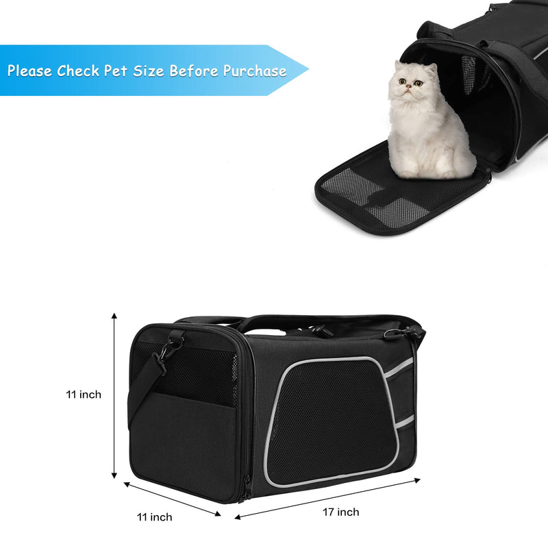 MOSISO Dog Carriers Cat Pet Carrier, Airline Approved Soft Sided Pets Carry Bag for Small Medium Cats/Dogs 15LB-25LB Puppies Carriers Bags Durable Breathable Puppy Travel Shoulder Carrier, Black - PawsPlanet Australia