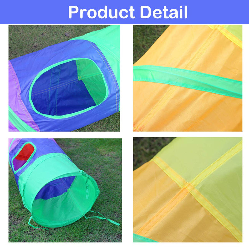 Linifar Bunny Tunnel, Size - 47 x 10 in, Small Animal Large Tunnel Collapsible Hideaway Tunnel Tube with 3 Pack Grass Ball Chew Toys for Rabbit Guinea Pig Hamster Chinchilla Gerbil Ferret Rat - PawsPlanet Australia